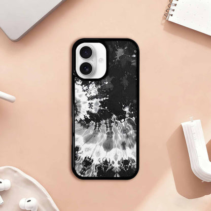 iPhone 17 Case — Tie Dye Acid Wash Black Tie, Personalized Phone Case