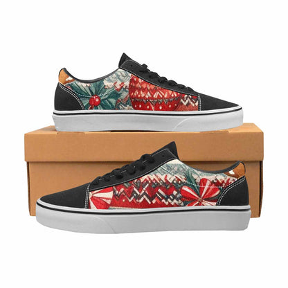 WOMEN'S Christmas Holly Snowflake Canvas Lace-Up Grunge Custom Sneakers