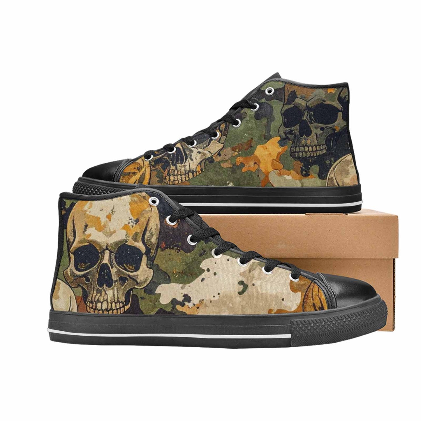 MEN'S Military Camo Skull High Top Canvas Dreamcore Shoes