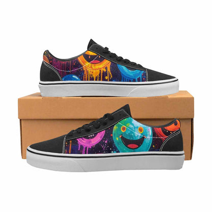 WOMEN'S Smiley Faces × Glow Lace-Up Canvas Vivid Sneakers