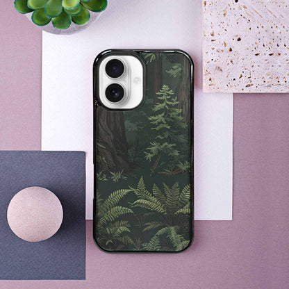 iPhone 16 Case — Seamless Pattern Ancient Redwood Forest Giant, Custom Art Phone Cover