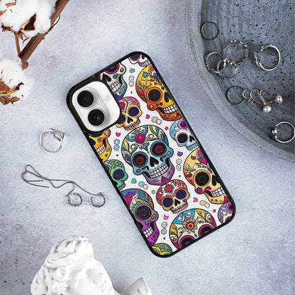 iPhone 16 Plus Case — Vibrant Skull Seamless, Custom Made Phone Cover