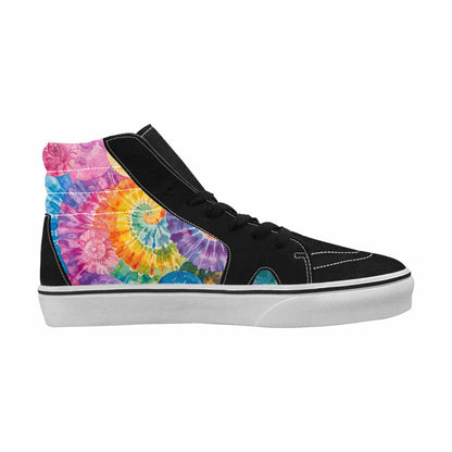MEN'S Tie High Top Canvas Vibrant Chaos Custom Sneakers