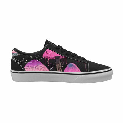 WOMEN'S Rainbow Drip Mushrooms Lace-Up Canvas Wallpaper Art Sneakers