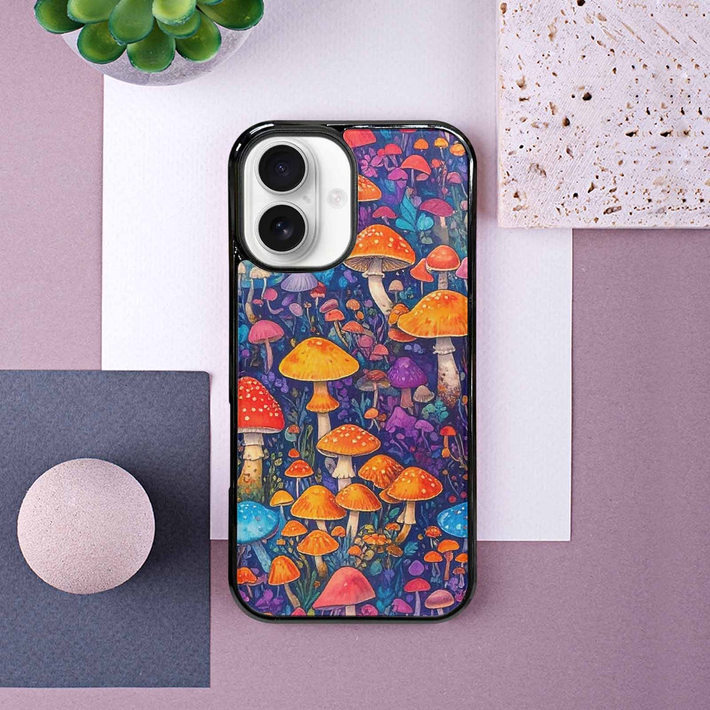 iPhone 16 Case — Mushrooms General Mushrooms Pa, Personalized Phone Case