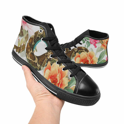 MEN'S Floral Snake Print High Top Canvas Aesthetic Sneakers