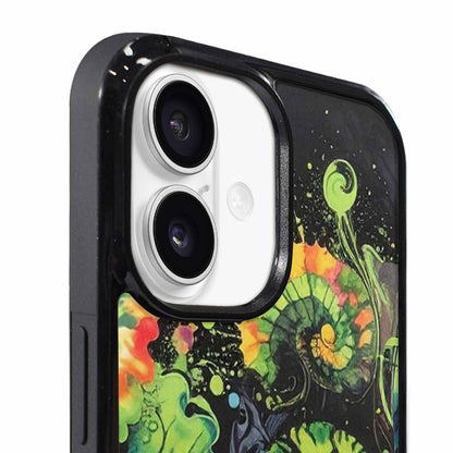 iPhone 17 Case — Black &amp; Green Ink Tie Dye, Original Design Phone Case