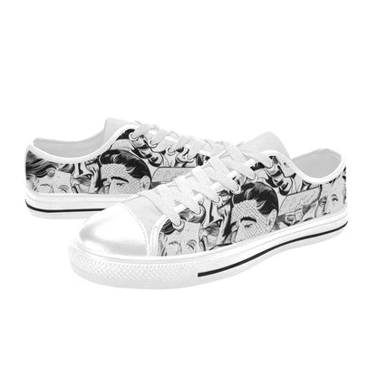 MEN'S Cc Retro Faces 4 Canvas Wallpaper Art Custom Sneakers