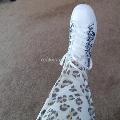 Women's Monsters high-top canvas shoes, custom full-wrap printed design — Freaky Shoes
