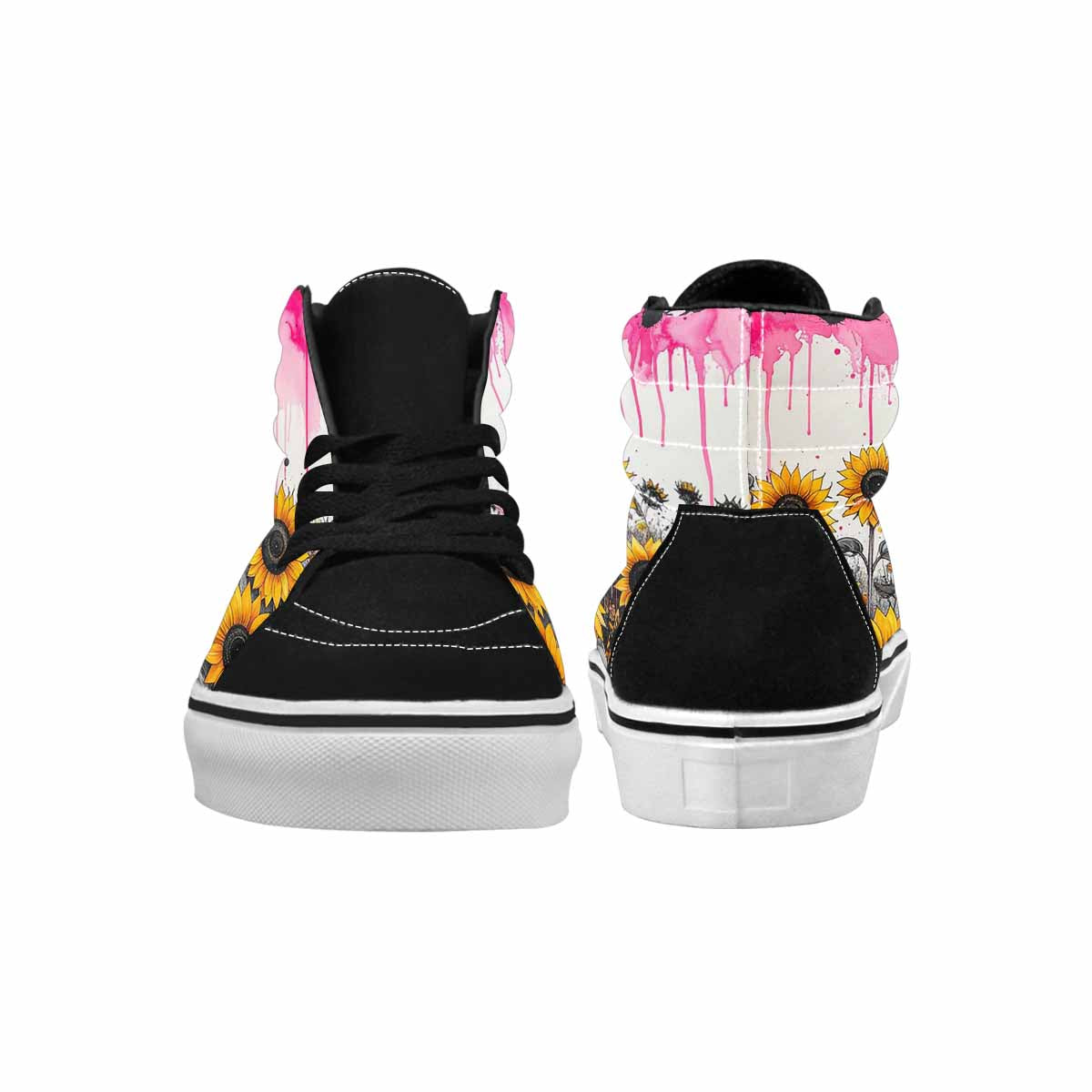 MEN'S Sunflower Burst High Top Canvas Cottagecore Sneakers
