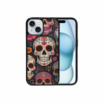 iPhone 15 Case — Smaller Skulls Overlapping Seamless Pattern Of, Custom Art Phone Cover