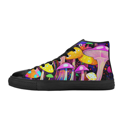 WOMEN'S Magic Mushrooms Art 5 High Top Canvas Aesthetic Shoes
