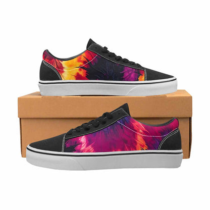 WOMEN'S Tie Dye Dark Canvas Lace-Up Vibrant Chaos Custom Shoes