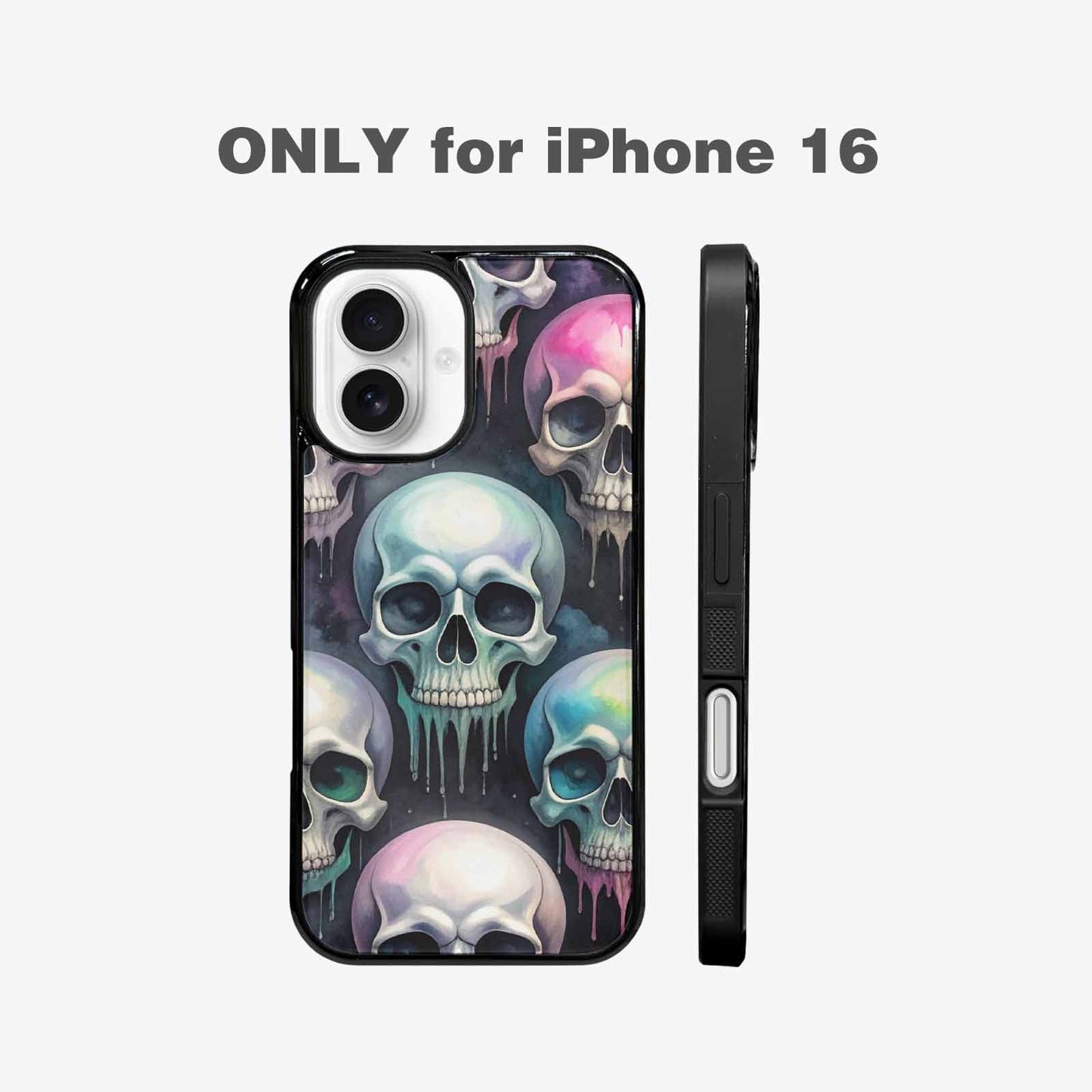 iPhone 16 Case — Dark Black And White Color Tone, Custom Art Phone Cover