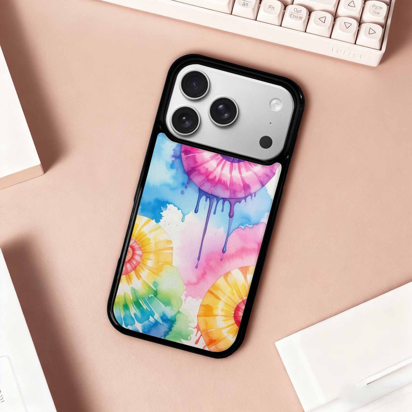 iPhone 17 Pro Case — Dripping Tie Dye Spiral Custom Tie, Custom Designed Case Cover