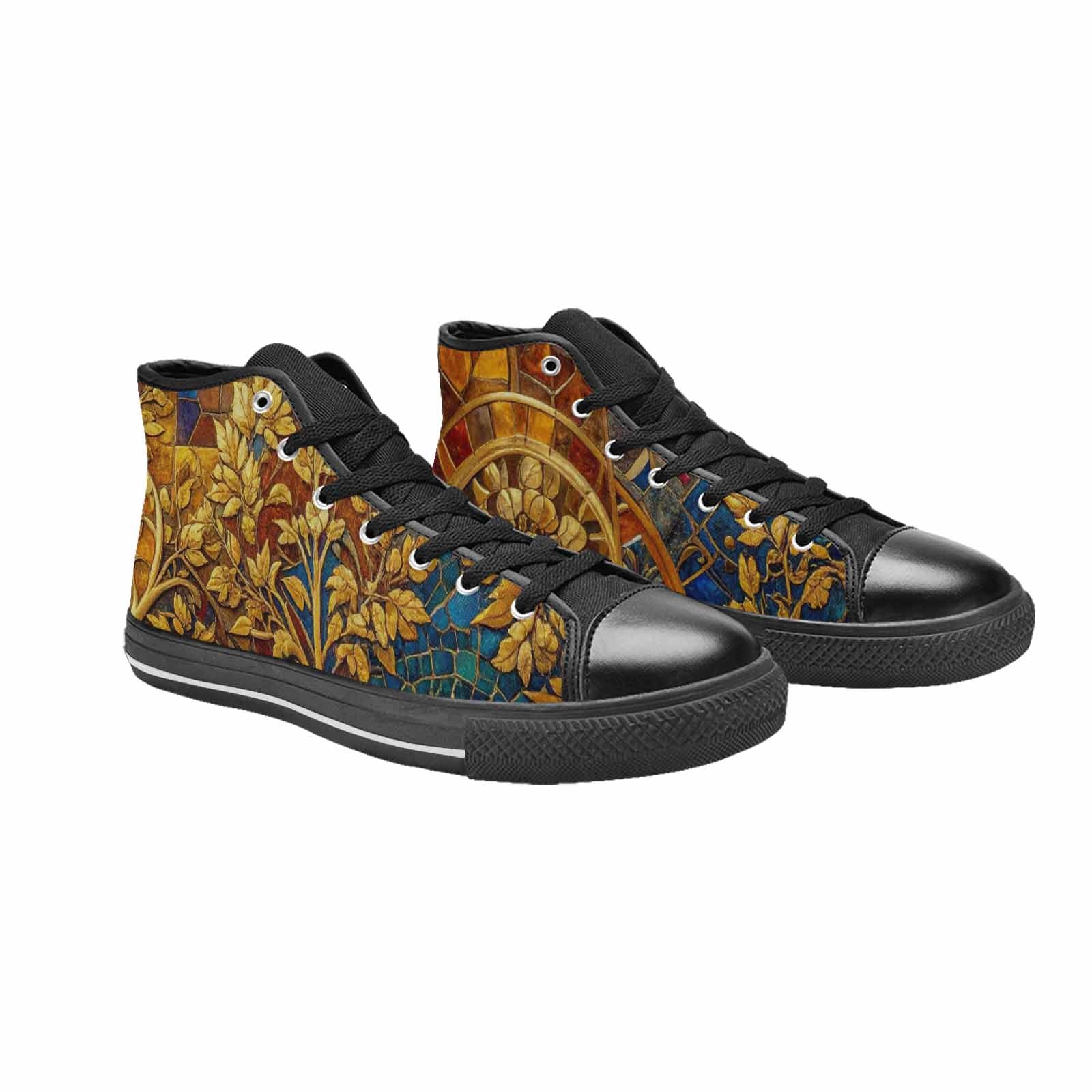 MEN'S Klimt-Style Gold Leaf High Top Canvas Aesthetic Shoes