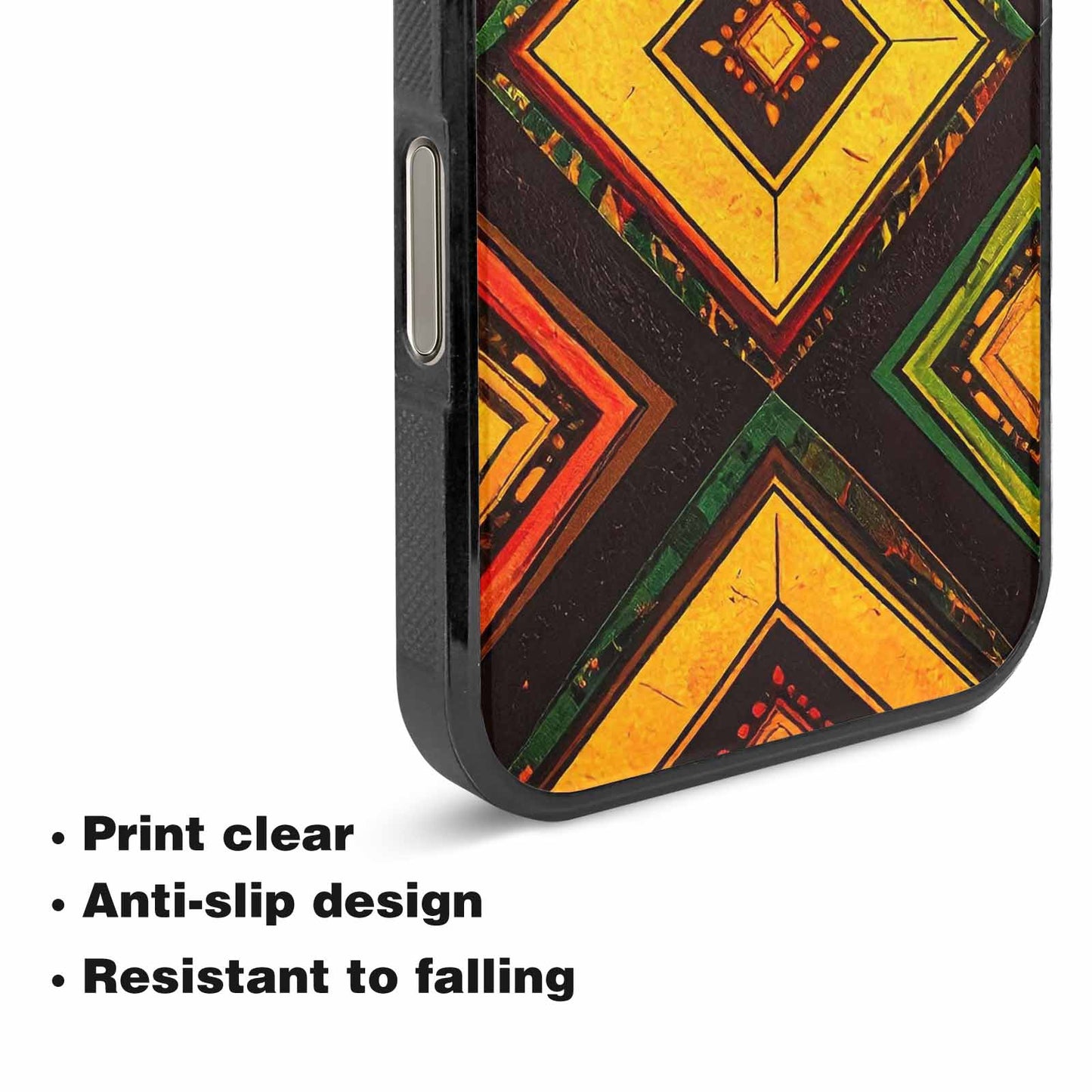 iPhone 16 Pro Max Case — African Kente Cloth Inspired Pattern Geometric, Custom Print Case Cover