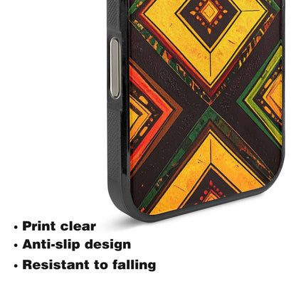 iPhone 16 Pro Max Case — African Kente Cloth Inspired Pattern Geometric, Custom Print Case Cover