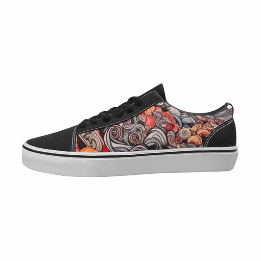 MEN'S Tie Dye Black & Red Ink Canvas Graphic Print Kaleidoscope Custom Printed Shoes