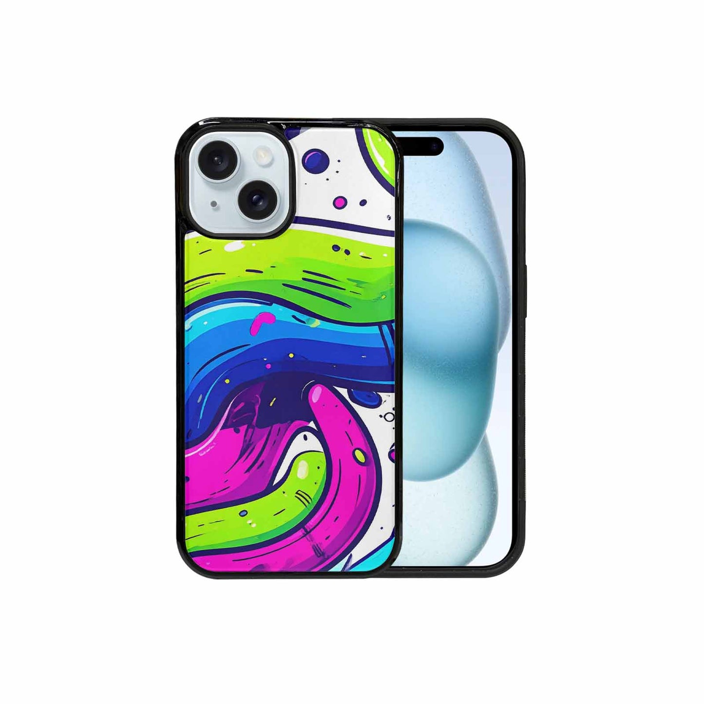 iPhone 15 Case — Acid Wash Cartoon, Custom Printed Phone Case