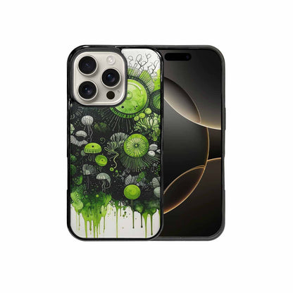 iPhone 16 Pro Case — Sea Creature Burst Black Green Ink, Custom Print Case Cover