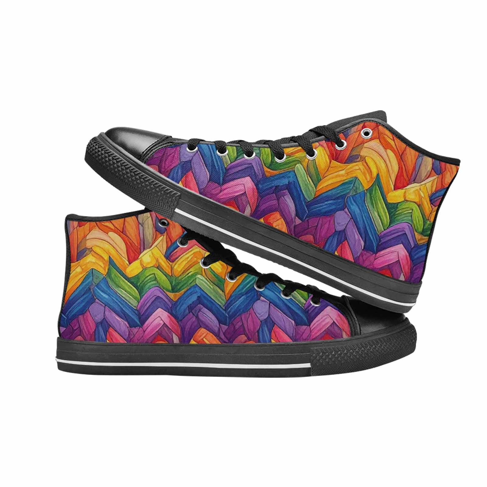 MEN'S Transgender Flag Color High Top Canvas Cottagecore Sneakers