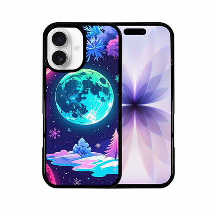 iPhone 17 Case — Neon Winter Moon Cartoon Cute, Custom Phone Case