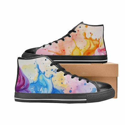 WOMEN'S Melting Icecream Collage High Top Canvas Vivid Shoes