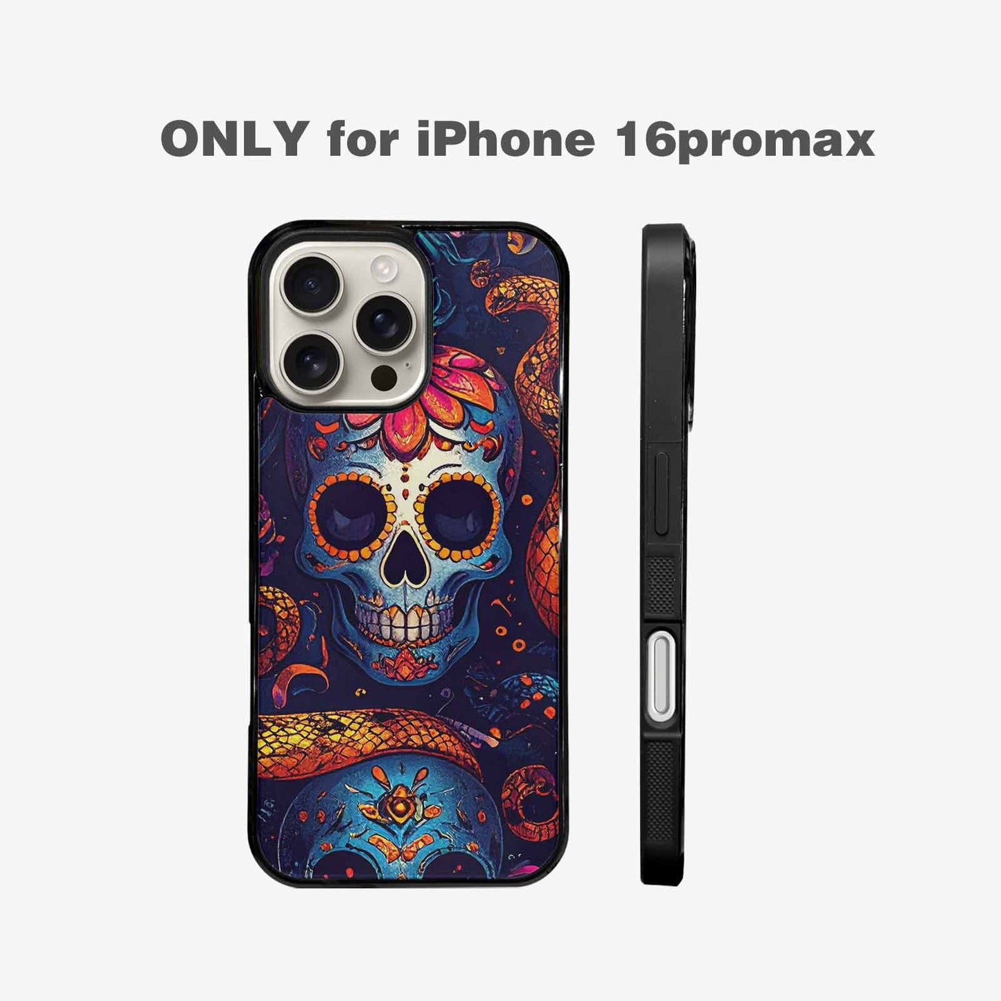 iPhone 16 Pro Max Case — Snake Skulls Print Custom, Customized Protective Case