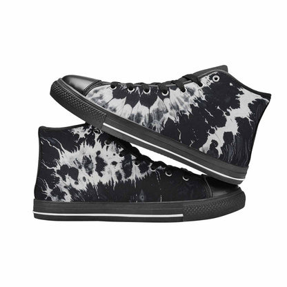 MEN'S Black White Animal Print High Top Canvas Surreal Sneakers
