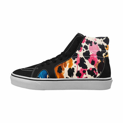 WOMEN'S Cow Animal Print High Top Canvas Aesthetic Sneakers