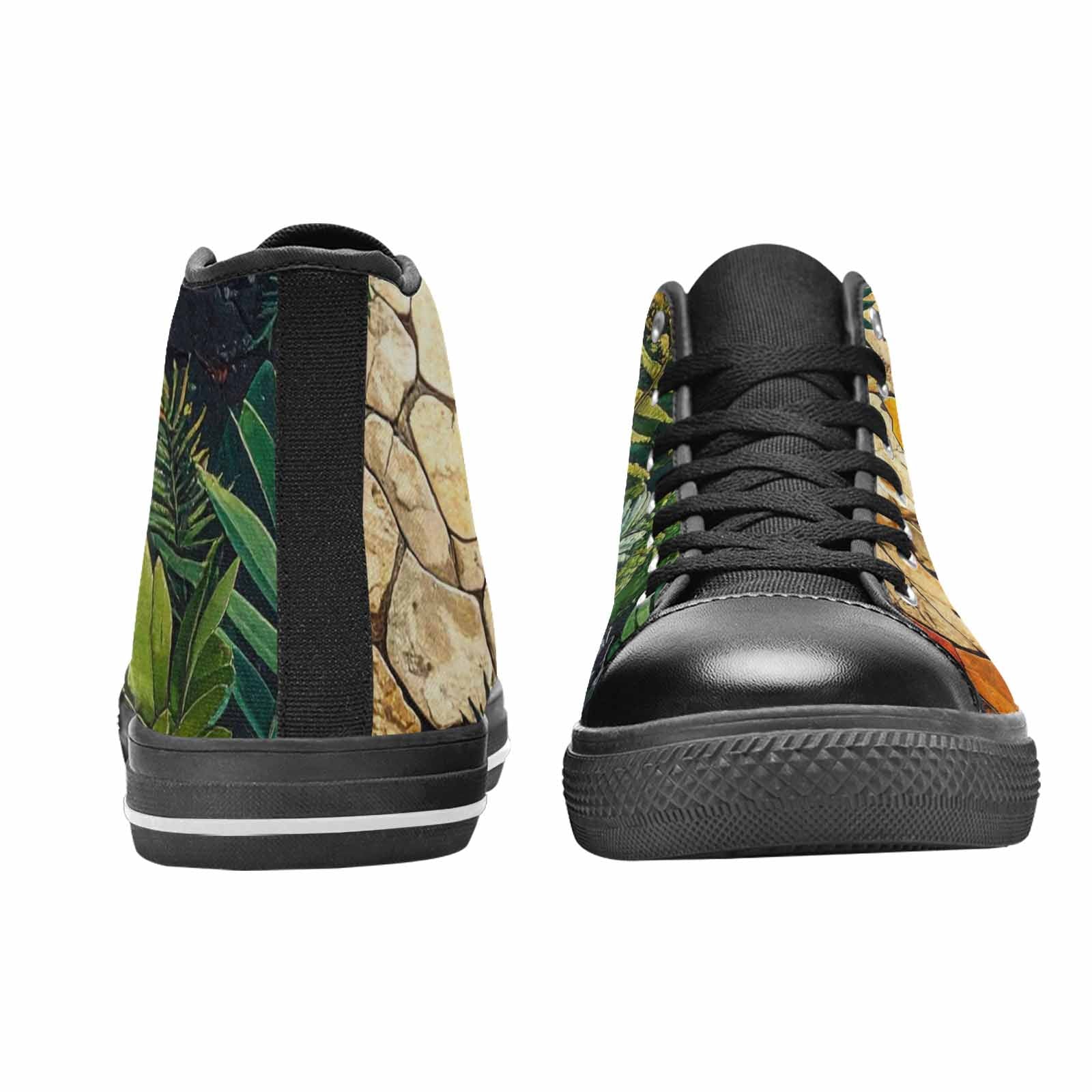 MEN'S Dinosaur Silhouette High Top Canvas Neon Fantasy Custom Sneakers