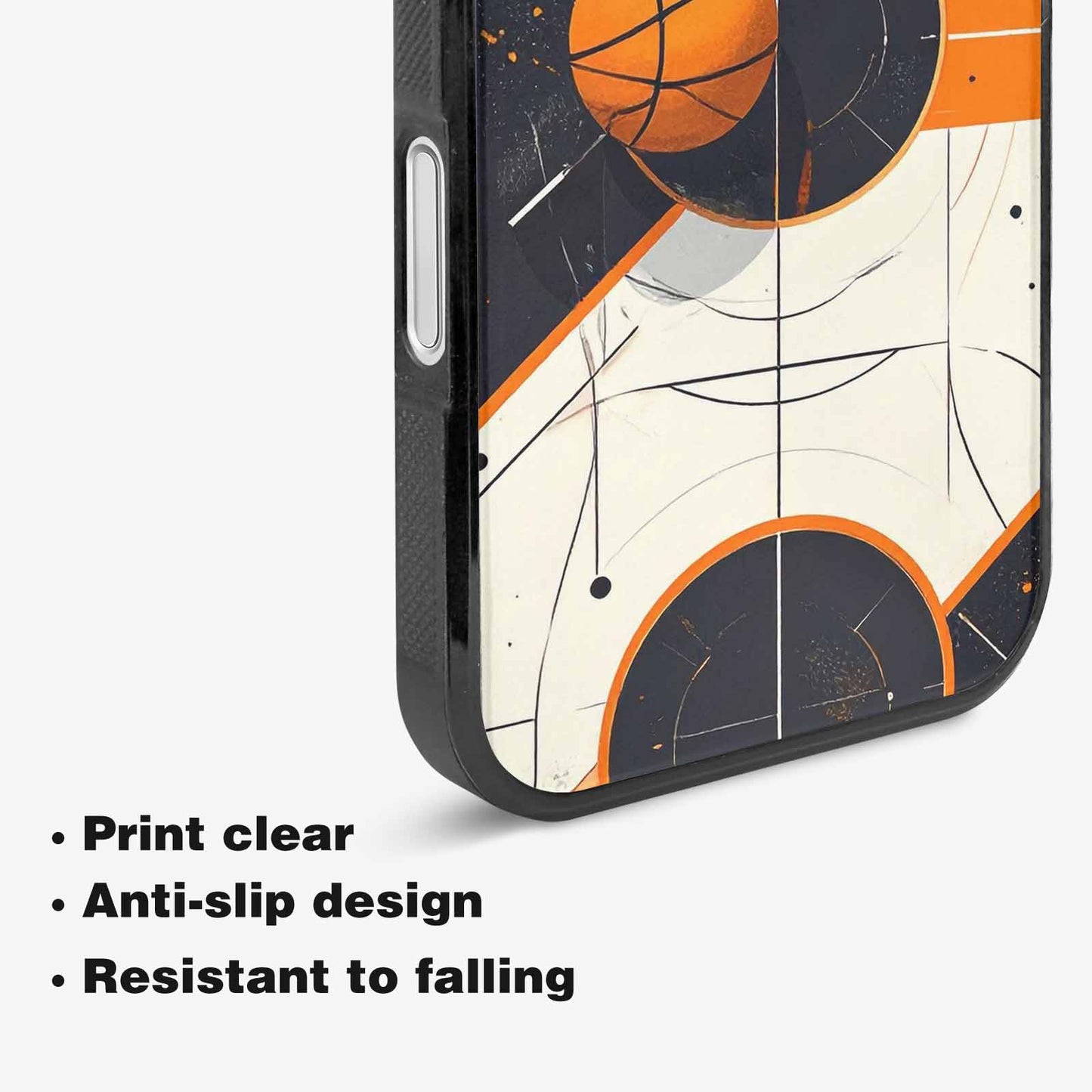 iPhone 16 Plus Case — Basketball Pattern Court Lines And Balls, Custom Print Case Cover