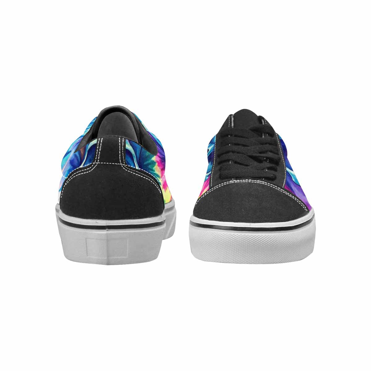 MEN'S Tie Dye Skulls Print Canvas Lace-Up Cottagecore Custom Sneakers