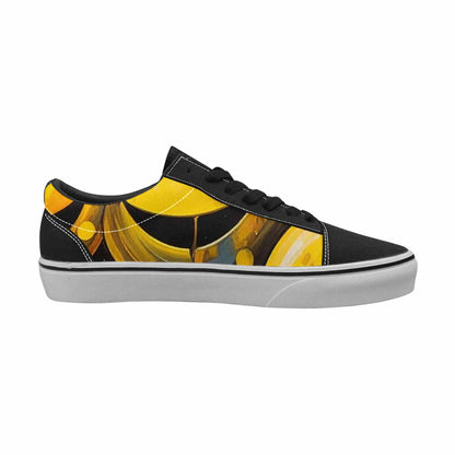 WOMEN'S Melting Moon Smiley — Lace-Up Canvas Neon Fantasy Custom Shoes