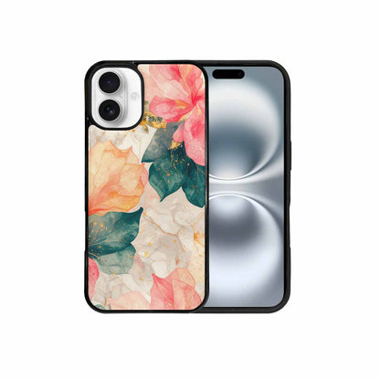 iPhone 16 Plus Case — Marble Floral, Personalized Phone Case