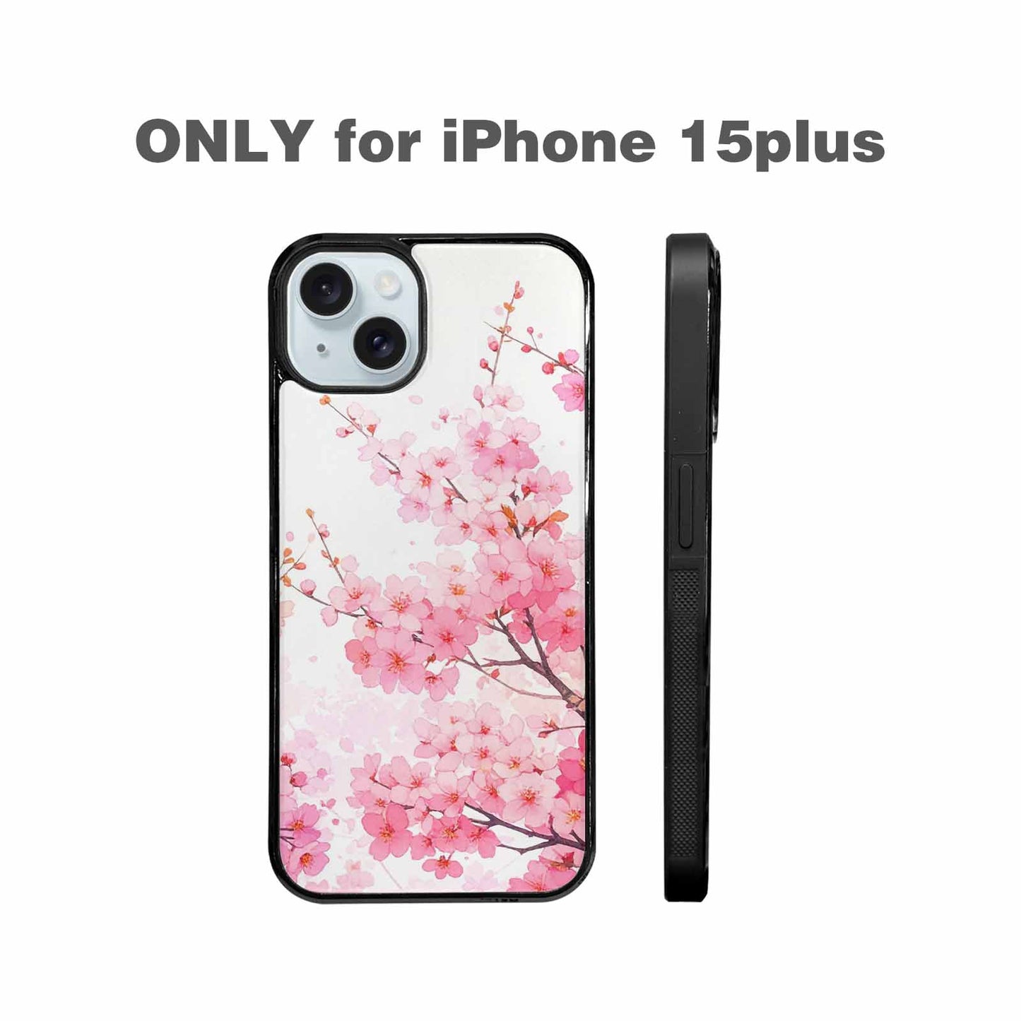 iPhone 15 Plus Case — Cherry Blossom Branch Cherry Blo Bir, Customized Protective Case