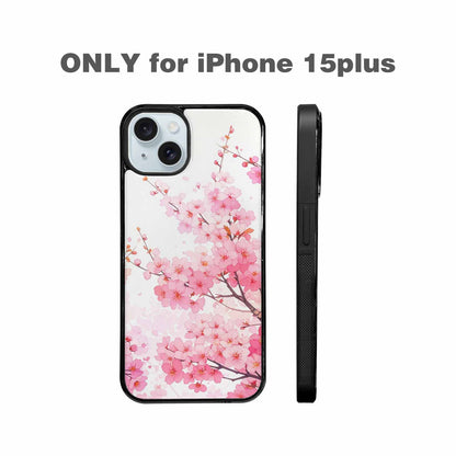 iPhone 15 Plus Case — Cherry Blossom Branch Cherry Blo Bir, Customized Protective Case