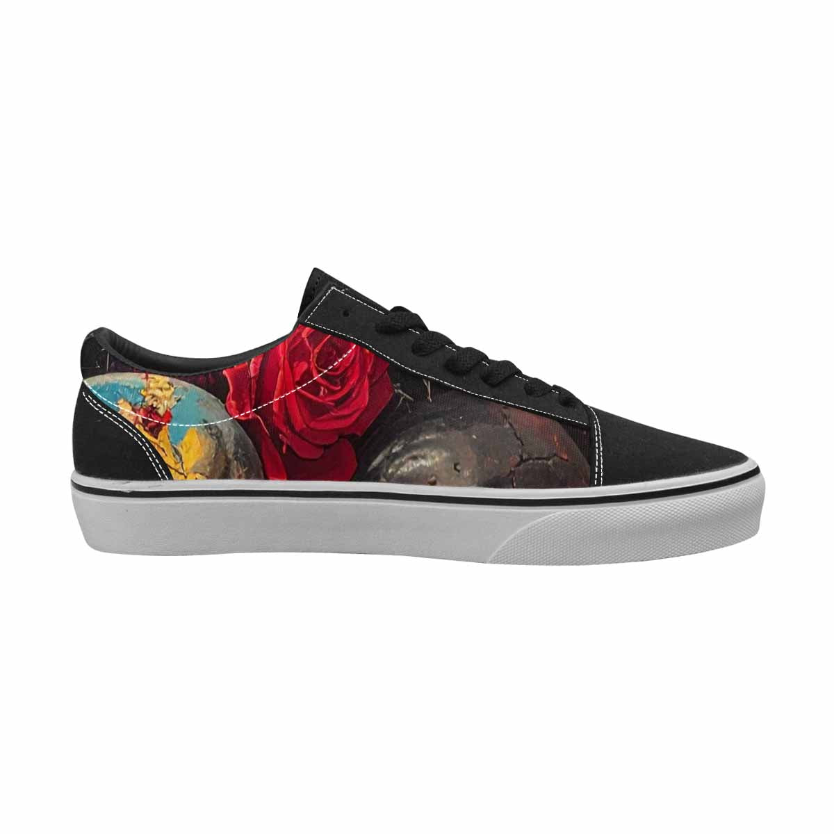 WOMEN'S Skulls Roses Melting Skulls Lace-Up Canvas Cottagecore Sneakers