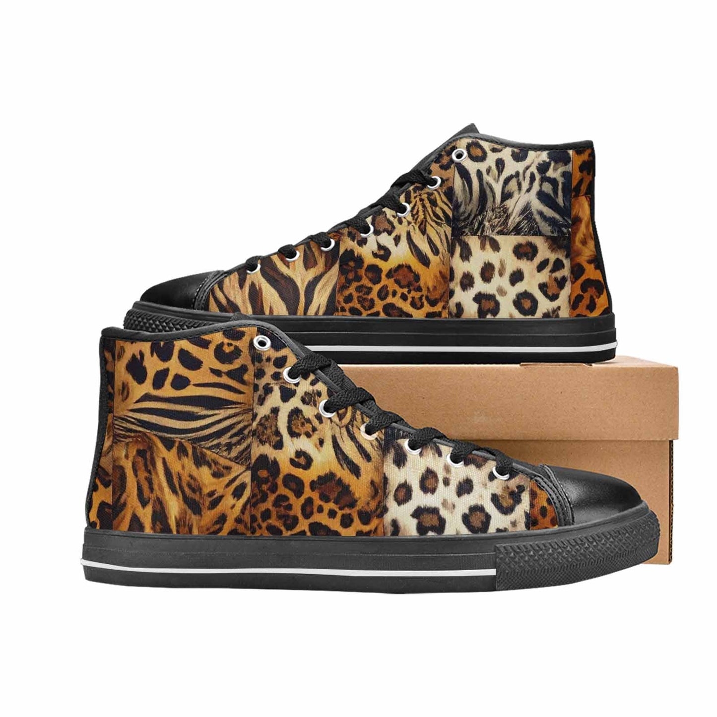 MEN'S Animal Print High Top Canvas Vivid Custom Shoes