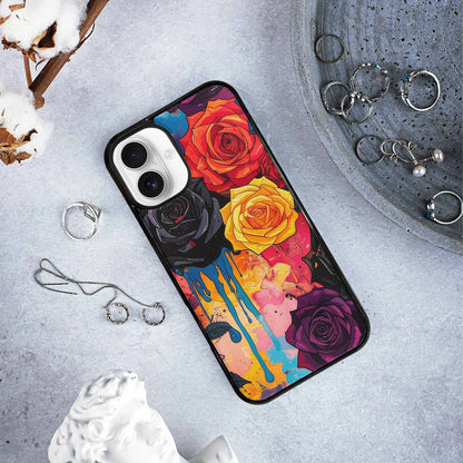 iPhone 16 Plus Case — Gothic Rose Gothic Roses Pattern Hundreds, Custom Designed Case Cover