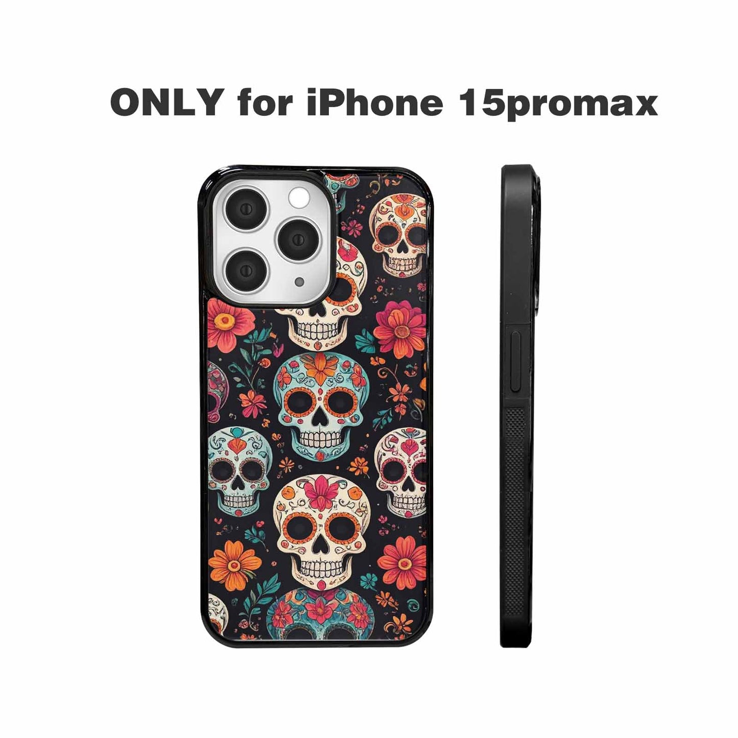iPhone 15 Pro Max Case — Dia De Los Muertos Sugar Skull, Custom Designed Case Cover