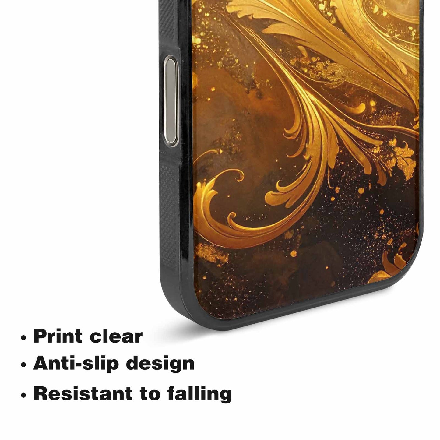 iPhone 16 Pro Max Case — Klimt Gold Leaf Artwork Pattern, Custom Printed Phone Case