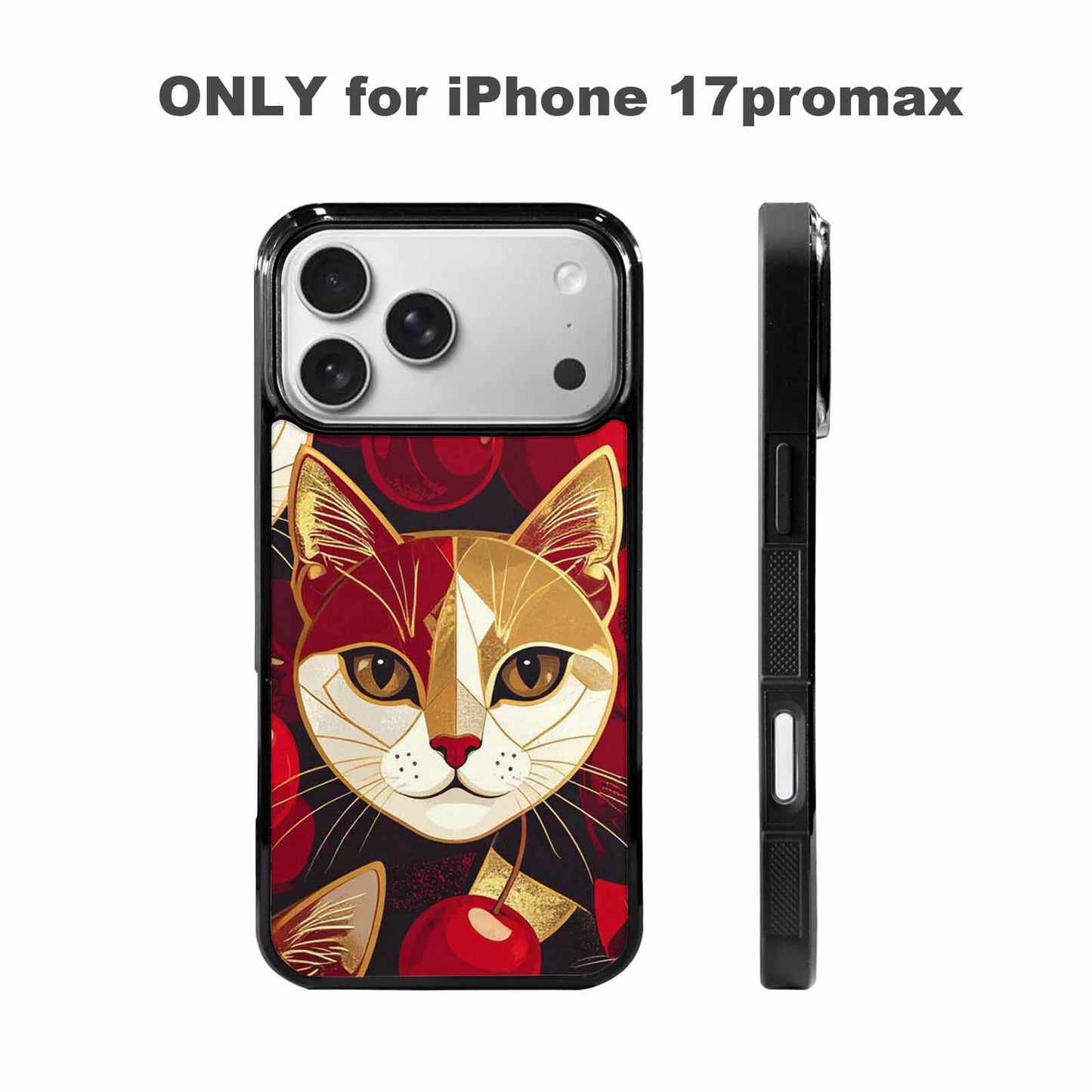 iPhone 17 Pro Max Case — Retro Cherry Cat Retro Vintage, Unique Phone Case Design