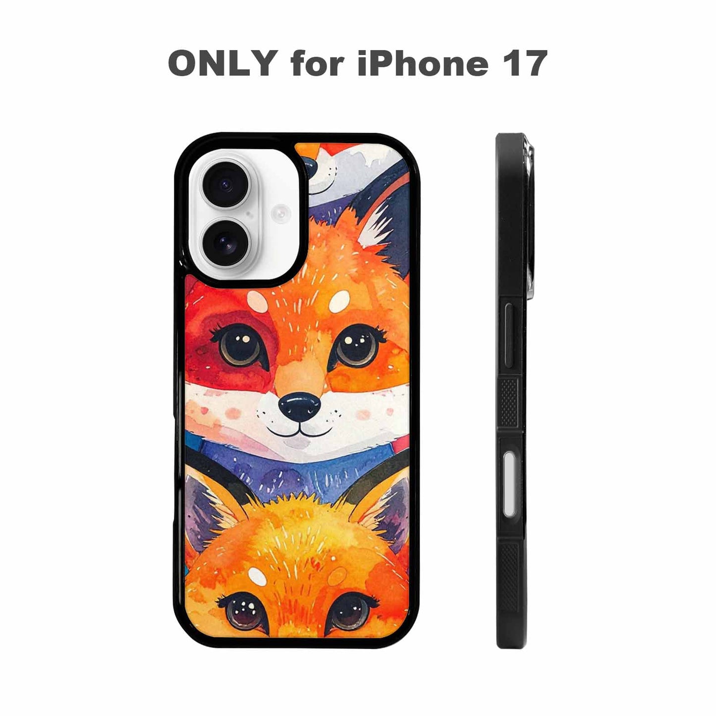 iPhone 17 Case — Watercolor Kawaii Fox Watercolor Abstract, Original Design Phone Case