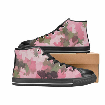 WOMEN'S Military Camouflage Blotch High Top Canvas Vibrant Chaos Shoes