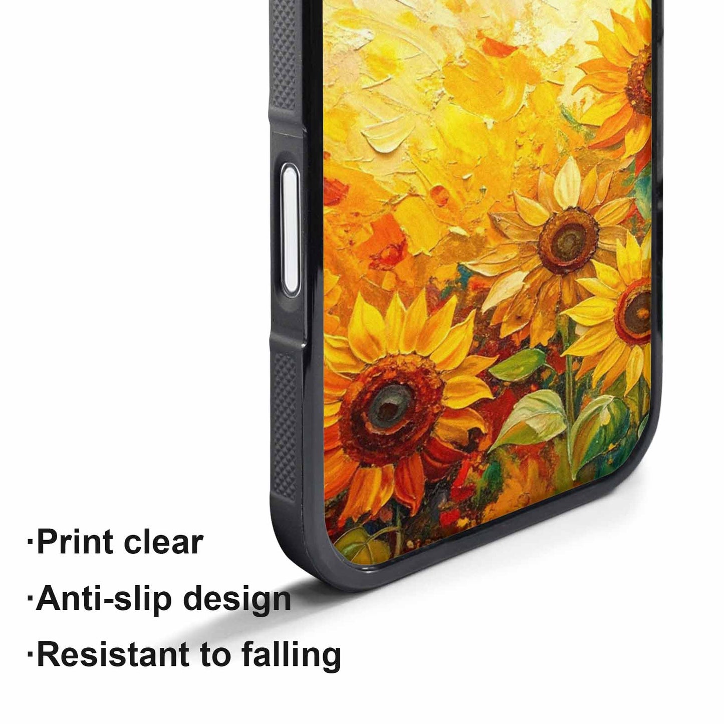 iPhone 17 Pro Max Case — Impressionist Sunflower Brushstroke Pattern Floral, Customized Protective Case