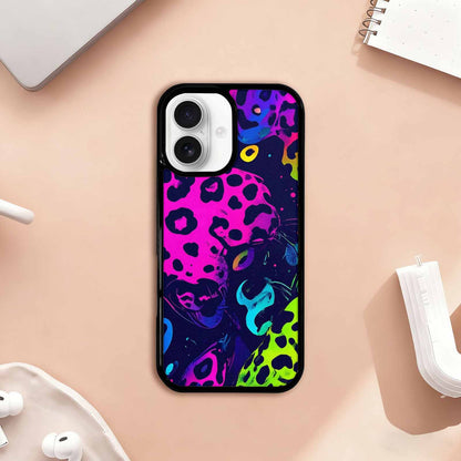 iPhone 17 Case — Leopard Print Neon Seamless Animal Print, Custom Designed Case Cover