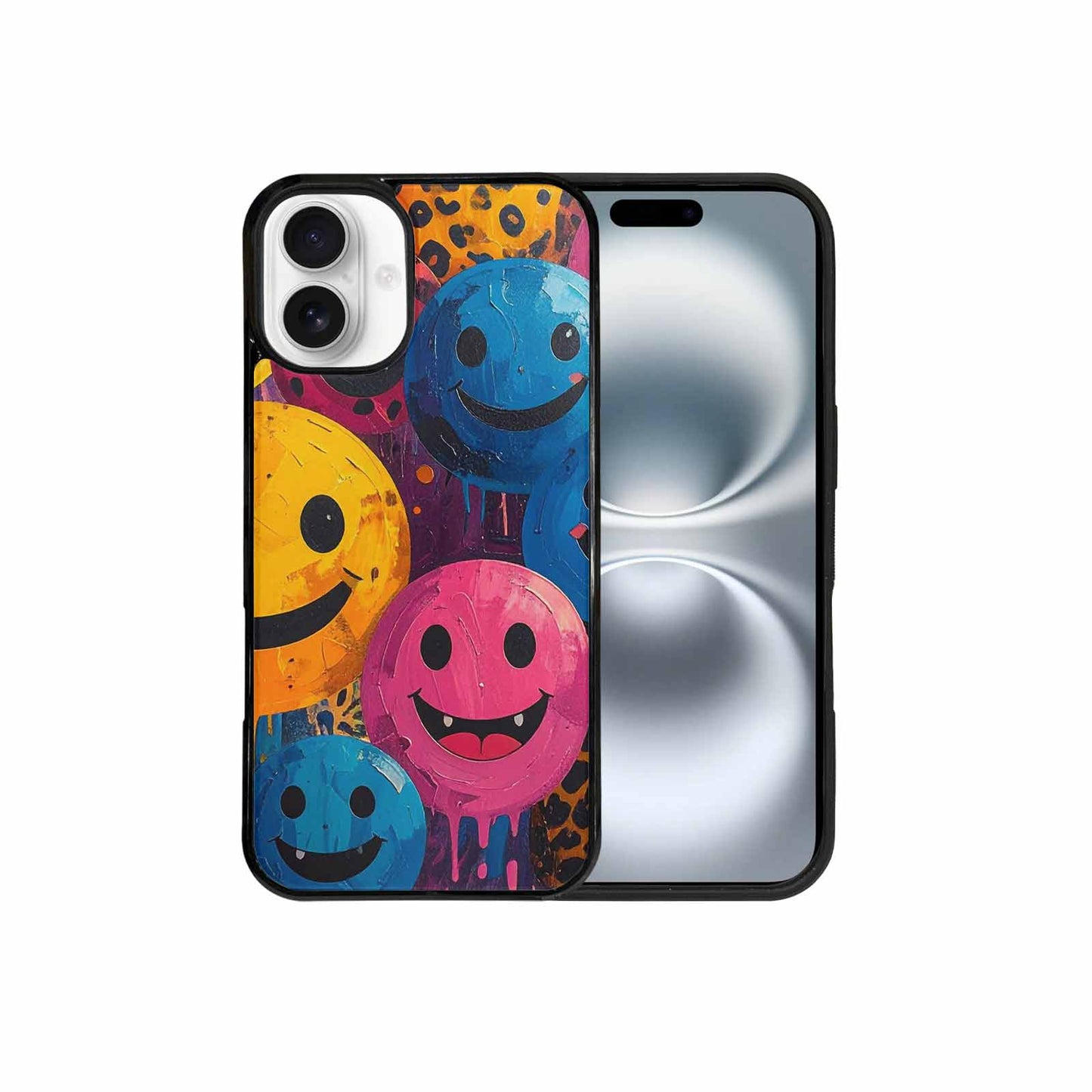 iPhone 16 Plus Case — Smiley Faces Animal Printsmile Prk, Custom Made Phone Cover