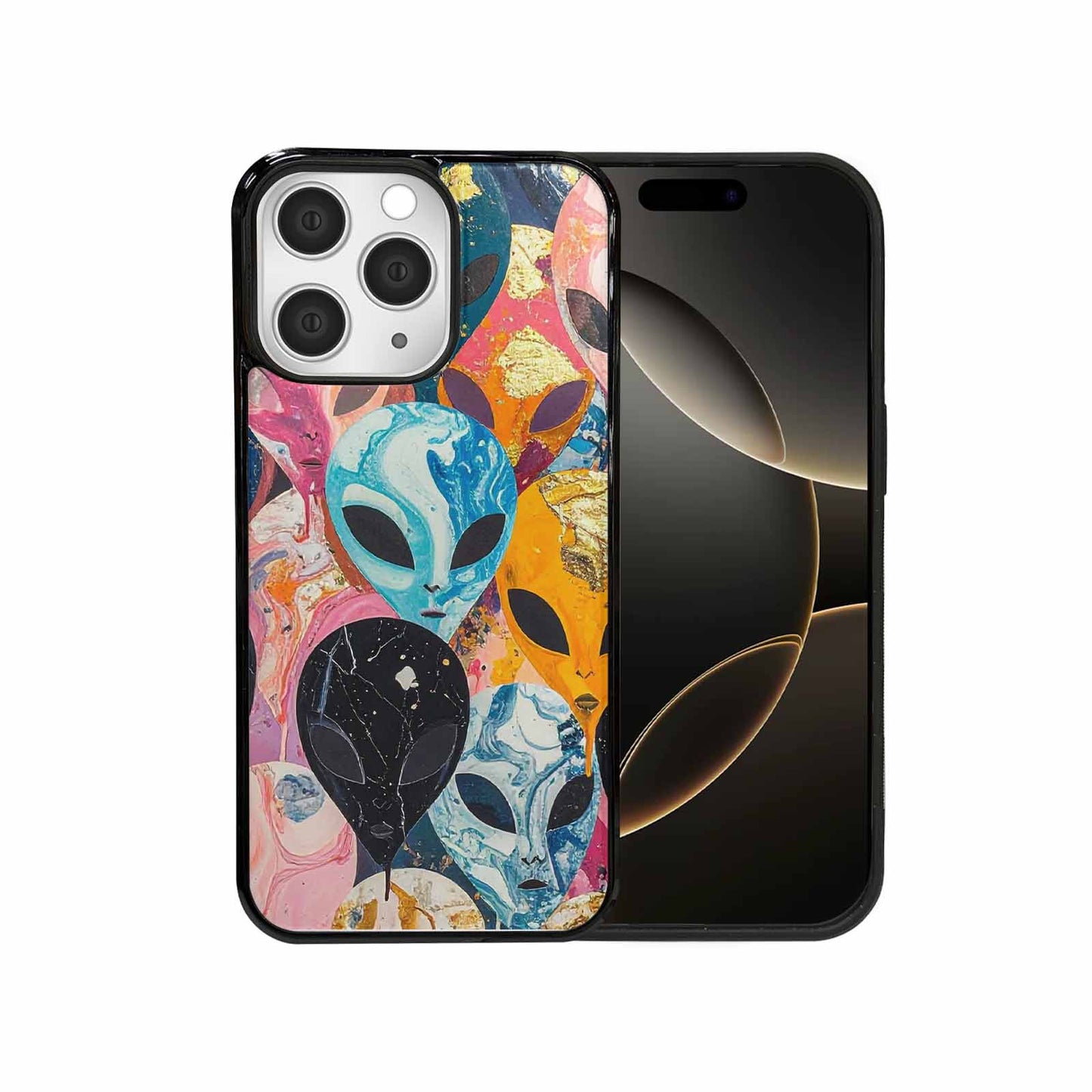 iPhone 15 Pro Max Case — Aliens Marblealiens Pattern Doe, Custom Designed Case Cover
